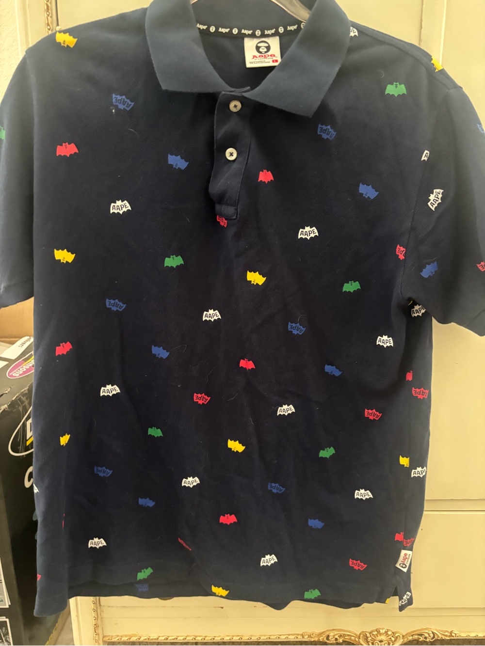 AAPE by A Bathing Ape Navy Polo with Multicolor Logo Motifs